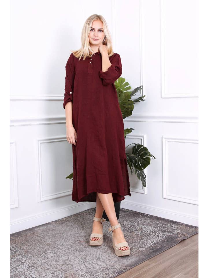 LÉA & LUC - Wholesale Dress - Women's - Long dress in 100% linen REF.2090019