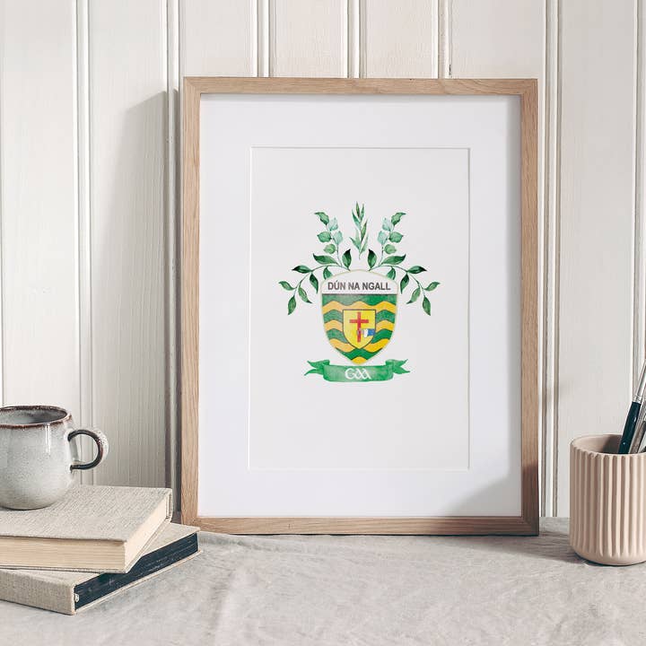Minikin Studio - Wholesale Art Print - Donegal GAA Crest Fine Art Print -Â Gaelic Football - Hurling