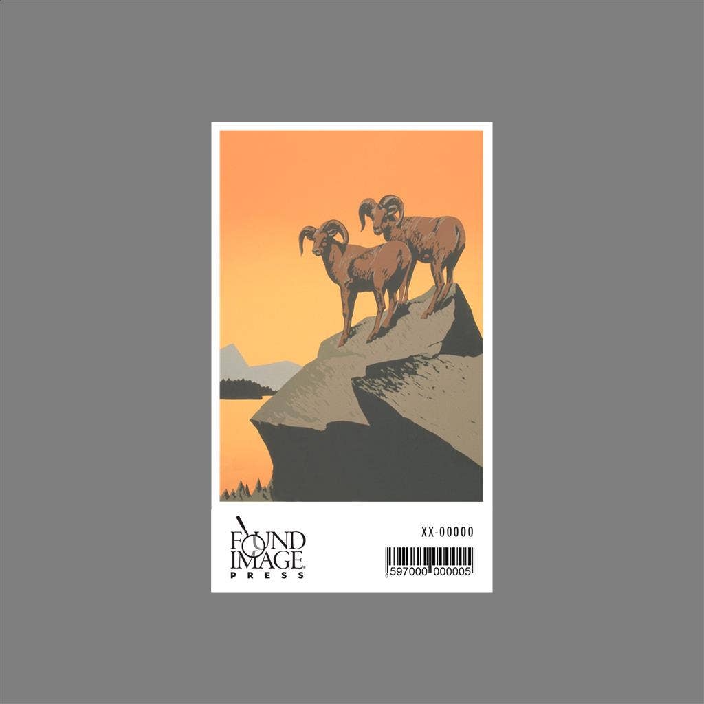 Found Image Press - Wholesale Sticker - Sticker AM-239 Big Horn Sheep on Rocks1