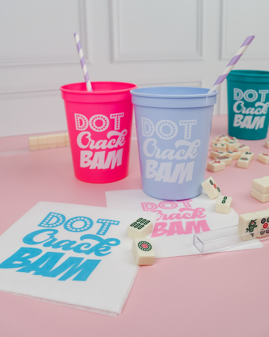 Busy Bee Gift - Wholesale Disposable Cup - Dot Crack Bam Mahjong Stadium Cups | Set of 81