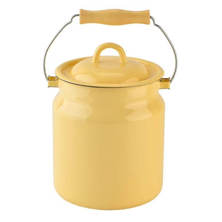STP - Wholesale Jar - Cream Vintage Enamel Milk Can with Lid0