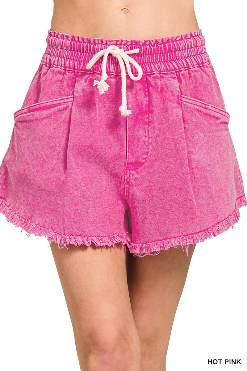 Vanilla Monkey - Wholesale Shorts - Women's - Washed Fray Hem Denim Short Pants2