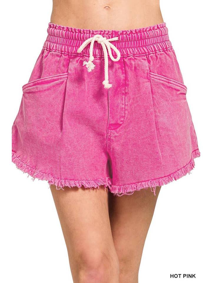 Vanilla Monkey - Wholesale Shorts - Women's - Washed Fray Hem Denim Short Pants2