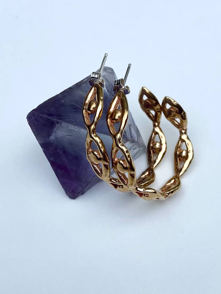 Aros tipo argolla Evil Eye de latón para venta al por mayor de Serpentine