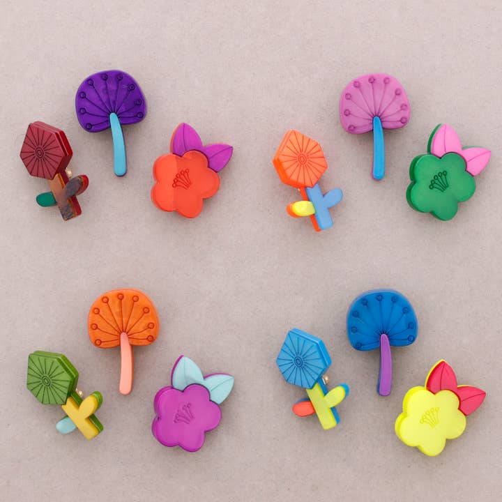 Sonata - Wholesale Snap Jewelry - Triple Flower Resin Brooch Set1