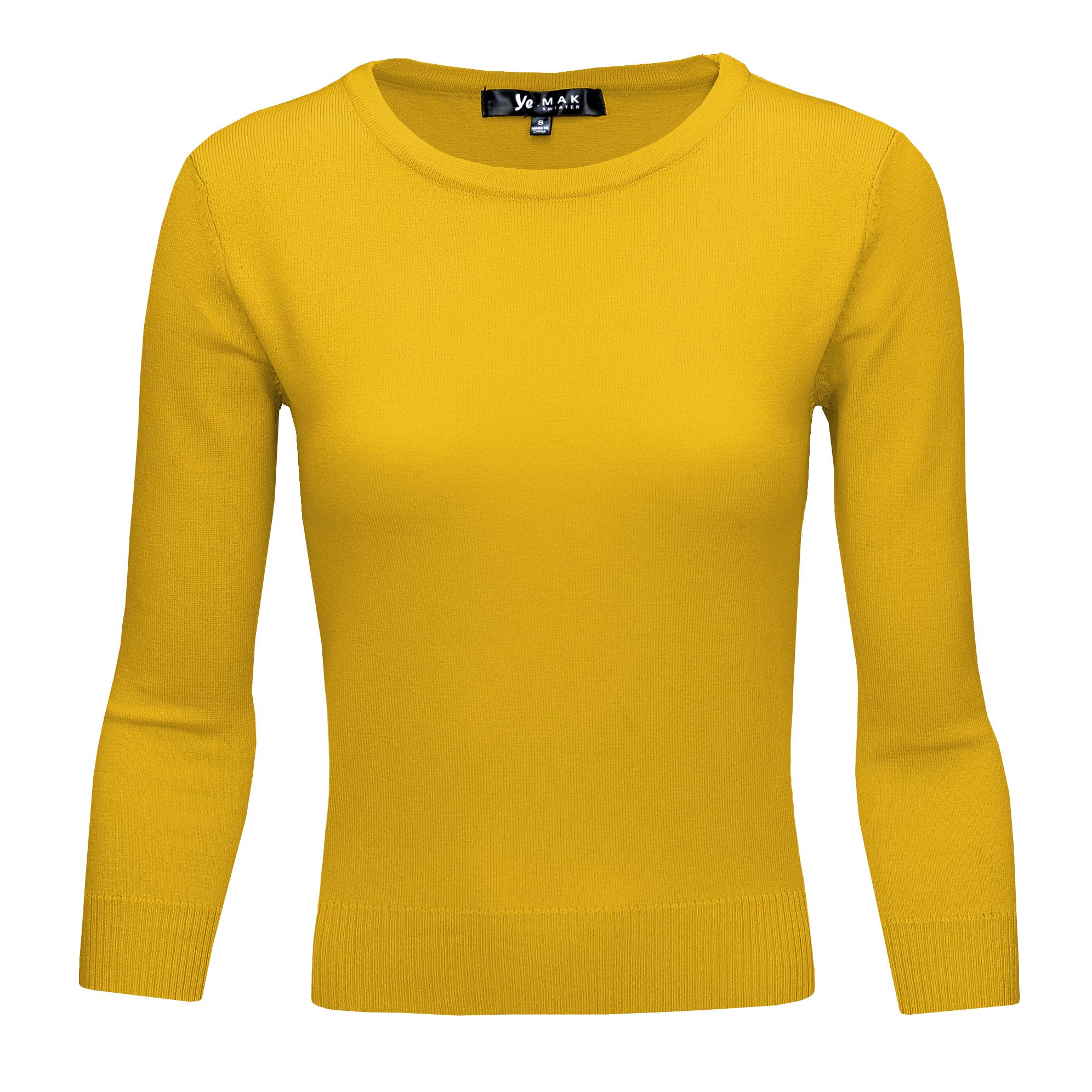 Mak - Wholesale Knit Top - Women's - 3/4 Sleeve Crewneck Soft Lightweight Basic Knit Top MK363631