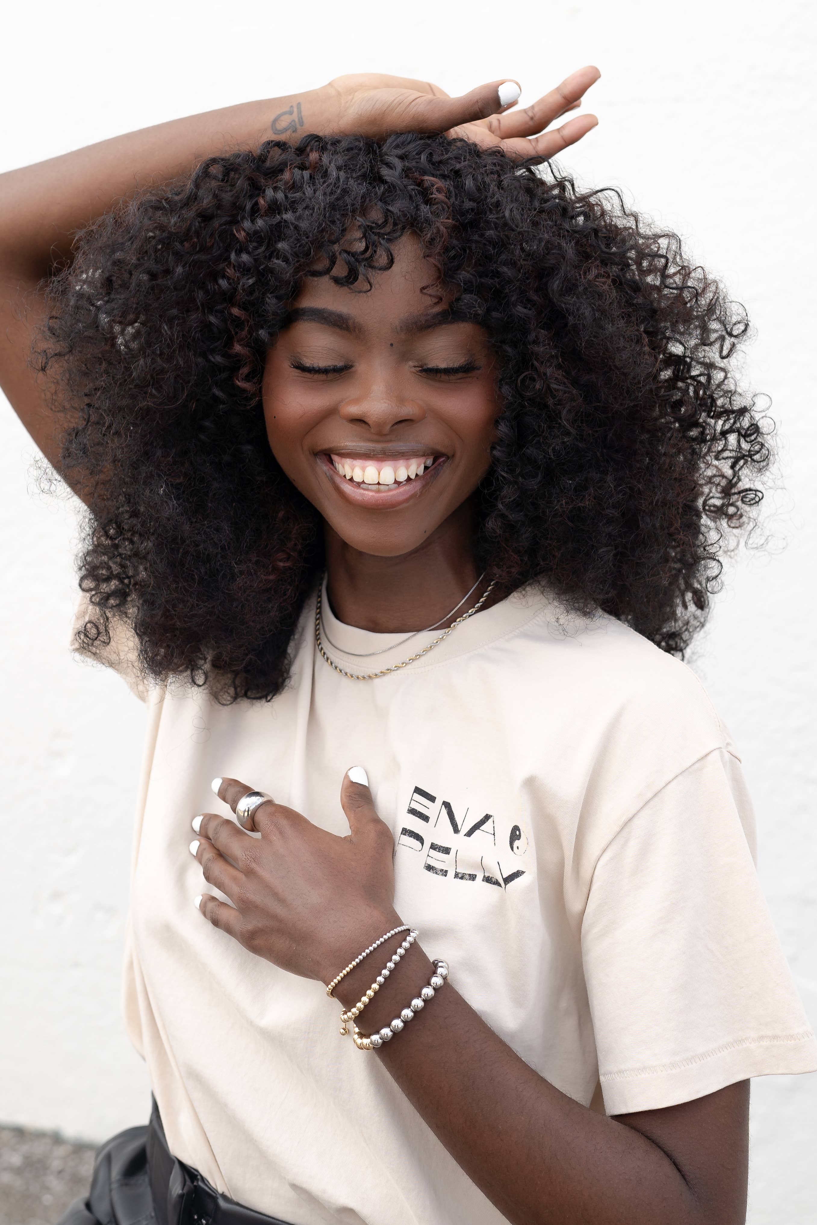 The Sis Kiss - Vente Bracelet de perles - Bracelet ajustable bicolore en 3 mm1