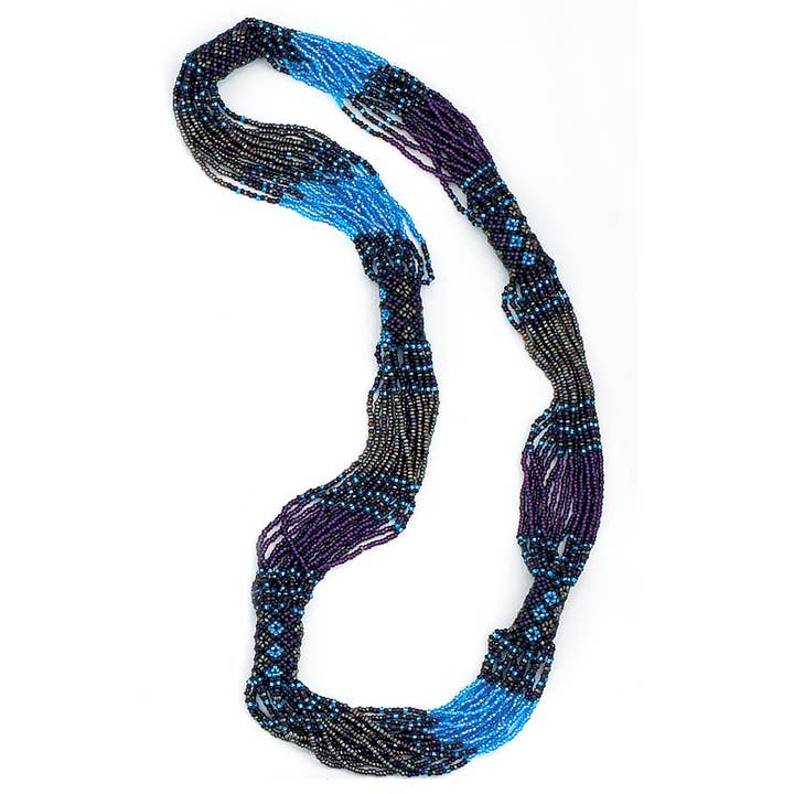 Electric Blue/Purple Long Necklace for wholesale by Benjamin International