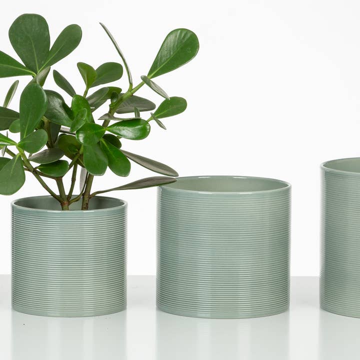 828 Sage Green ceramic flower pot/planter for wholesale on Faire3