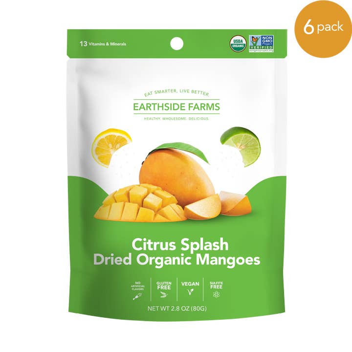 Citrus Splash Dried Organic Mangoes, 2.8oz - 6 pack for wholesale by Earthside Farms