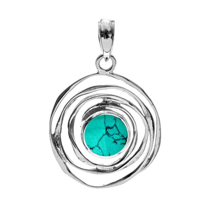 Lexi small spider web turquoise pendant for wholesale by Kali Ma Designs - Sterling Silver Jewellery