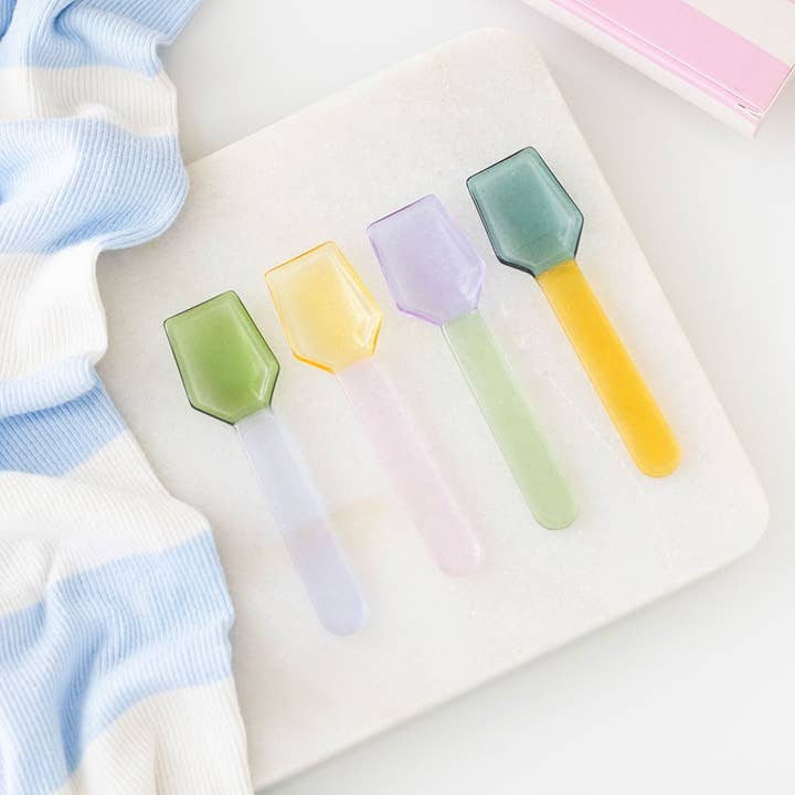 Set of 3 Pastel Glass Dessert Spoons and other Purchase Wholesale disposable spoons. Free Returns & Net 60 Terms on Faire trending on Faire.