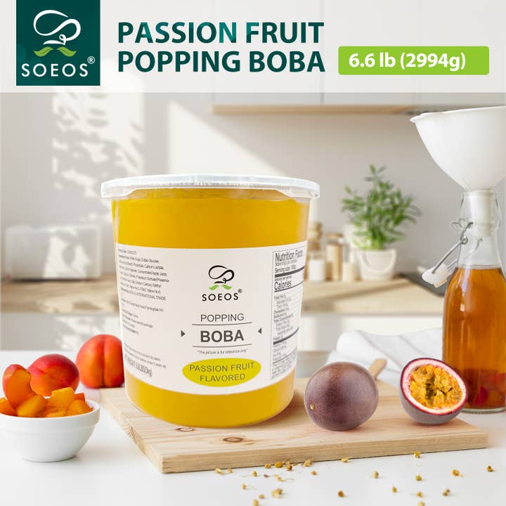 soeos - Wholesale Sprinkles - Soeos Passion Fruit Popping Boba Pearls, 6.6 lb (1 Pack)