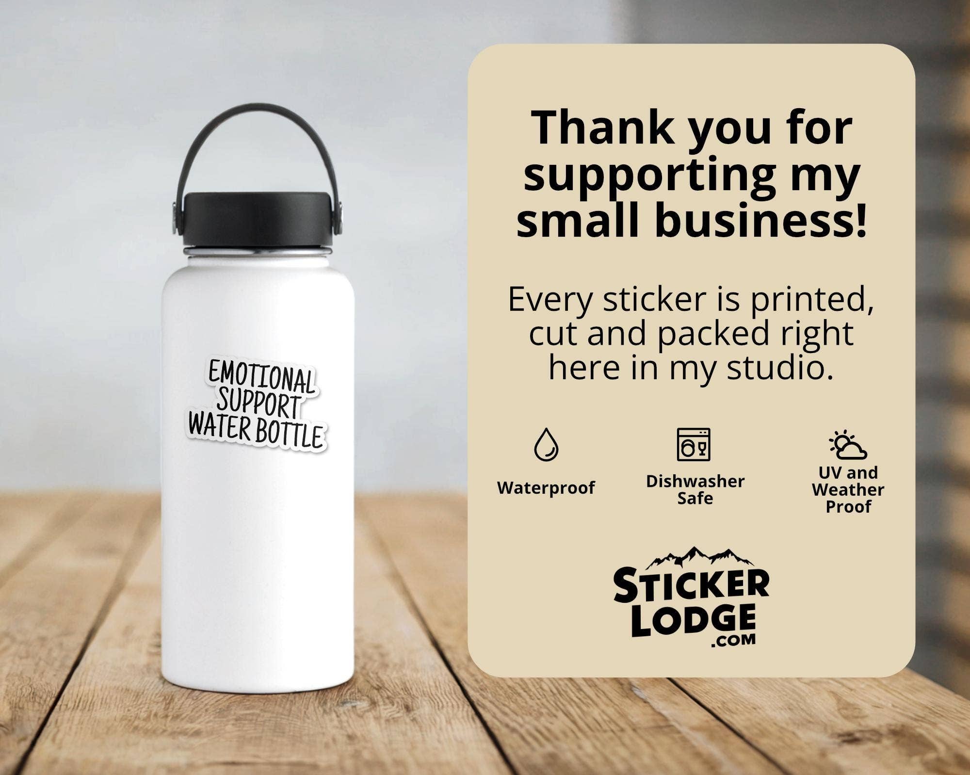 Sticker Lodge - Wholesale Phone & Laptop Stickers - Emotional Support Water Bottle Vinyl Sticker5