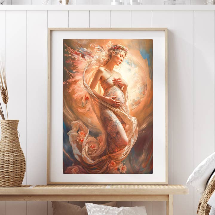 Birthing Goddess Spiritual Wall Art Print for Expecting Moms for wholesale by Sacred Wisdom Shop