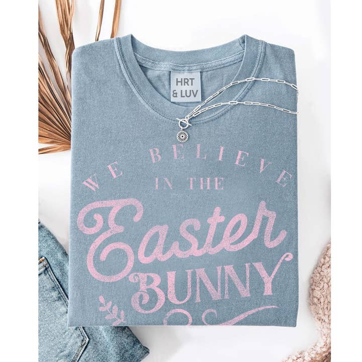 HRTandLUV - Wholesale T-Shirt (Graphic) - Women's - EASTER BUNNY WASHED GRAPHIC TEE0
