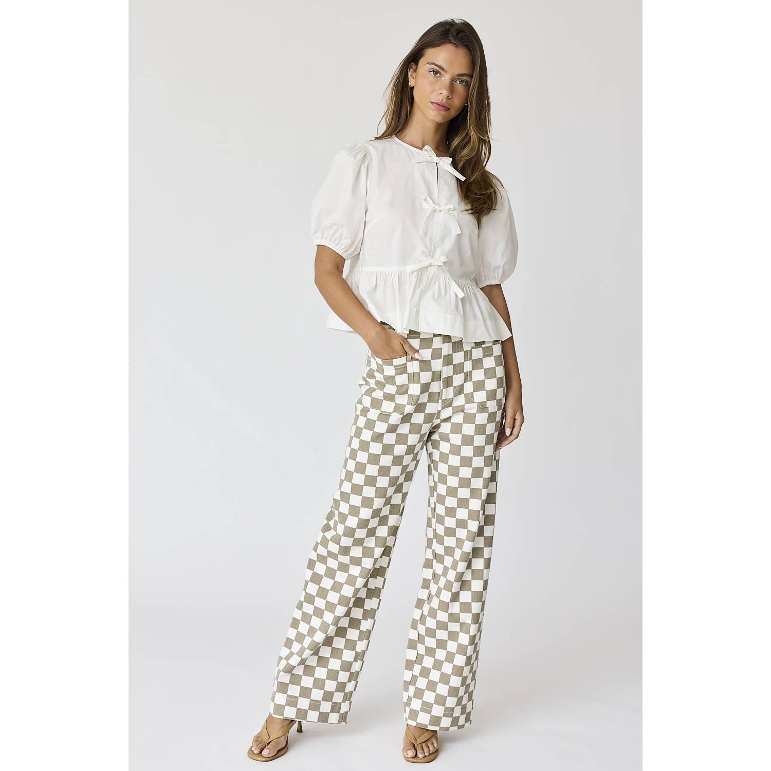 Apolline - Wholesale Pants - Women's - Demi Checkered Bottoms w Elastic Band15