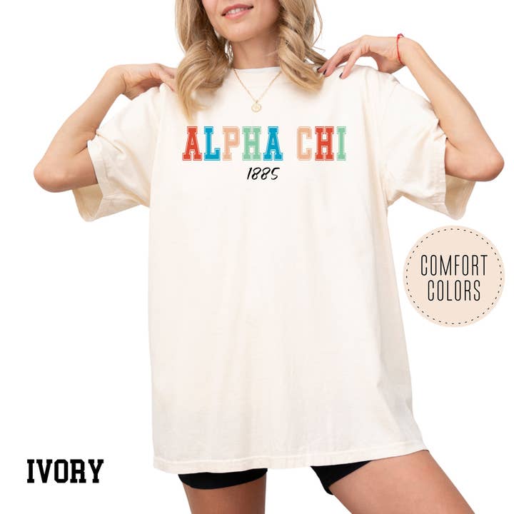 Camiseta de hermandad universitaria vintage de Comfort Colors para venta al por mayor de Kite and Crest