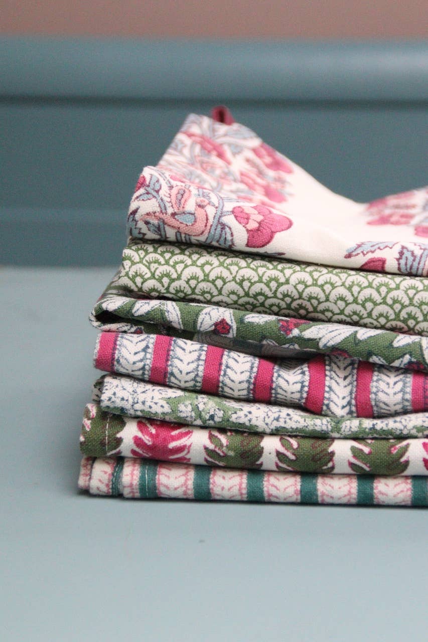 Rozablue - Vente Torchon - Torchon de cuisine Handmade Funkystripes Carmine - 100% Coton2