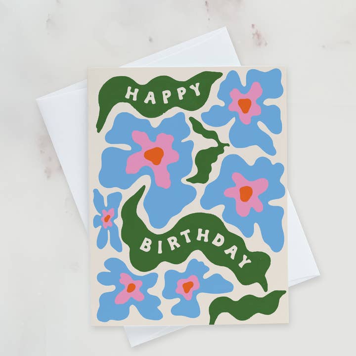 Idlewild Co. - Wholesale Birthday Card - Trippy Daisies Birthday Greeting Card1