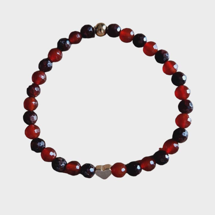 Edelsteinarmband Karneol / Granat für den Großhandel von eigenART handgemachte Einzelstücke