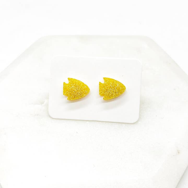 Baubles by B - Wholesale Stud/Post Earrings - Gold Arrowhead KC Kansas City Chiefs Game Day Stud Earring1