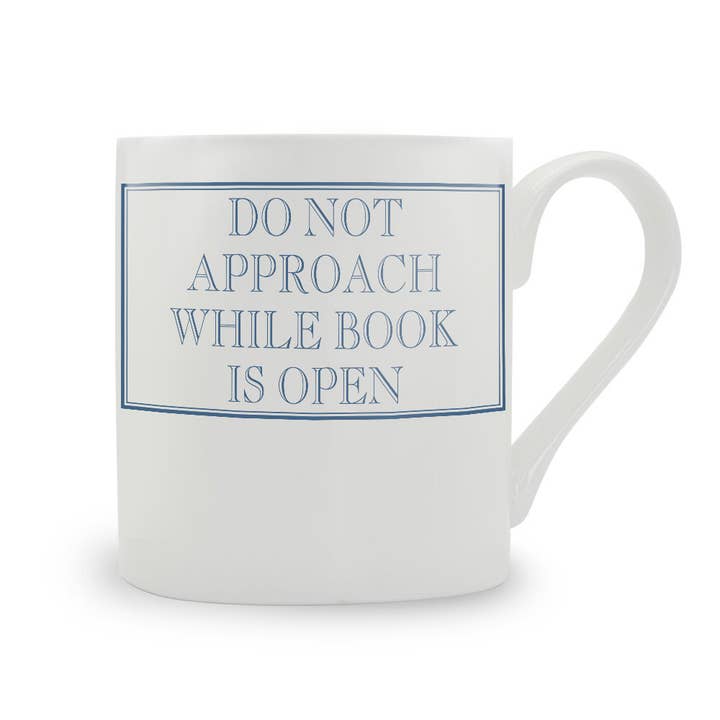 Do Not Approach While Book Is Open Bone China Mug for wholesale by Stubbs Mugs