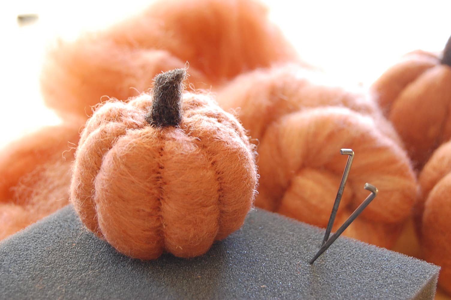 Bear Creek Felting - Vente Kit de bricolage - Kit débutant de feutrage à l'aiguille citrouille7