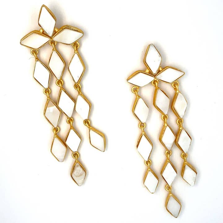 Boucles d'oreilles tendance Stella (nacre) pour la vente par Gemajesty Jewellery
