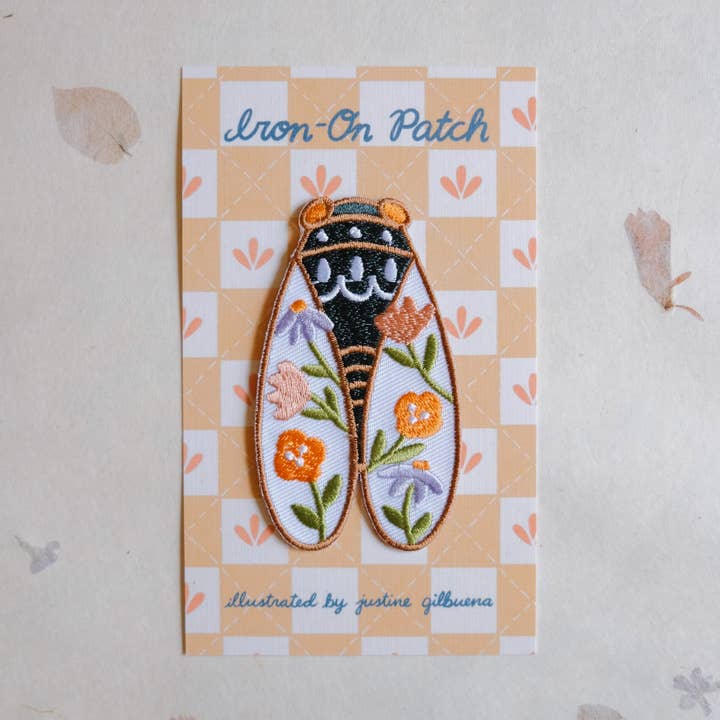 Justine Gilbuena - Wholesale Patch - Cicada Iron-On Patch (New Size 3” x 1.75”)0