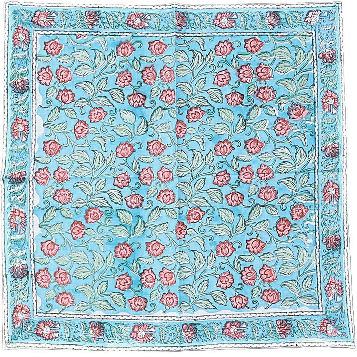 Schwebende Blütenblätter - Blockbedrucktes Baumwollbandana (KK1525) für den Großhandel von White Lotus Fashions
