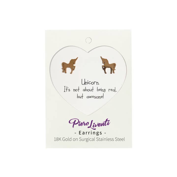 Boogie Toes – wholesale Stud/post earrings – Unicorn - Everyday Earrings (Rose or White)2