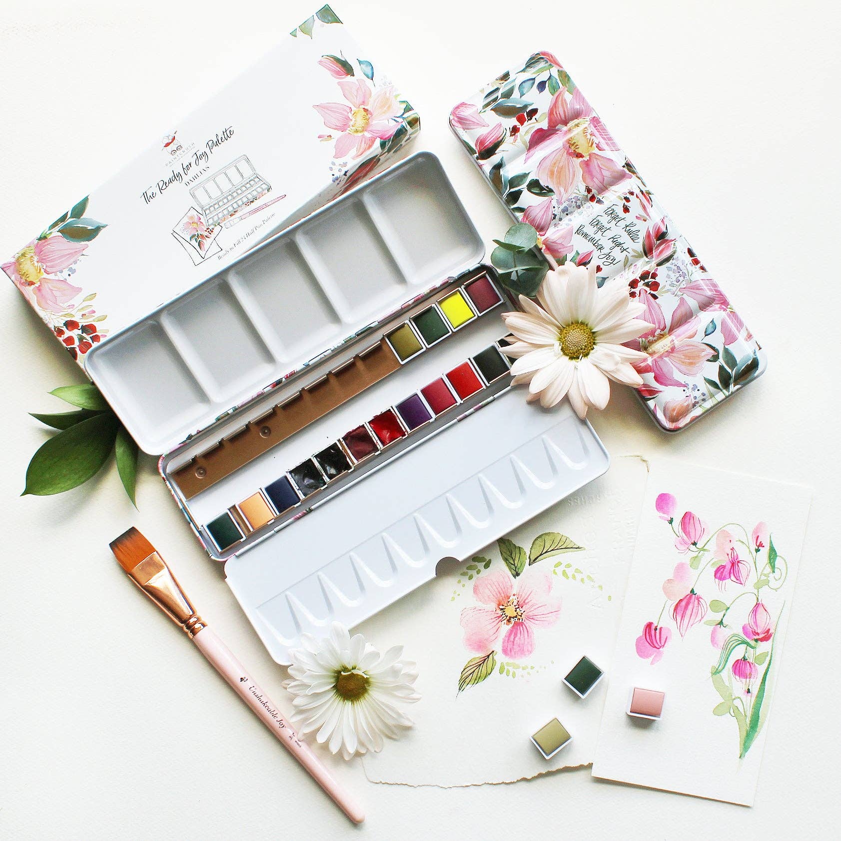 Paintcrush - Wholesale Palette/Mixing Tray - The Ready For Joy Empty Watercolor Palette - Dahlias6