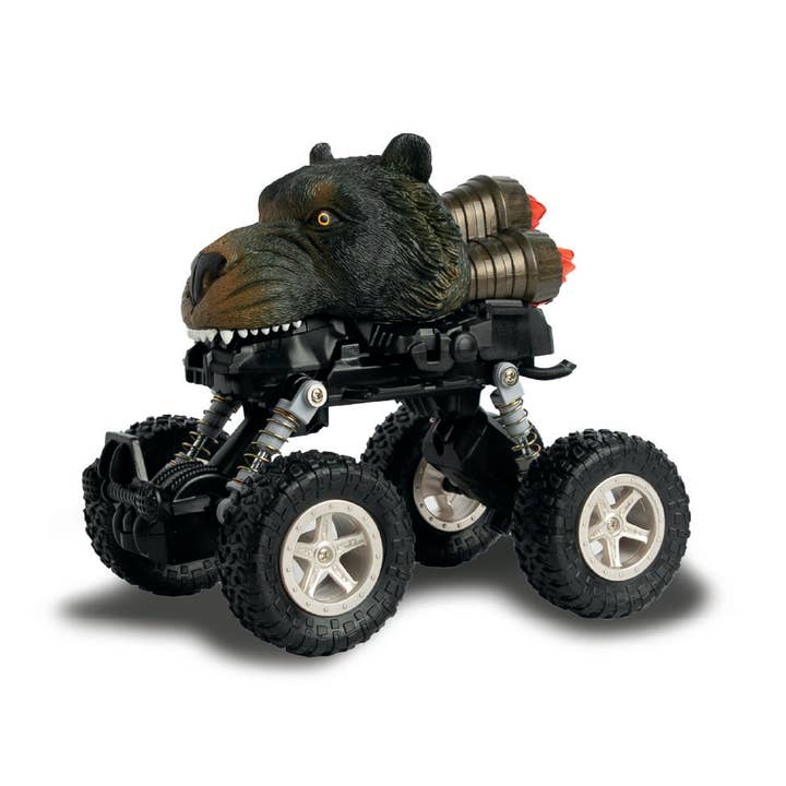 Wild TurboHeadz Pull Back Off-Roaders - Black Bear for wholesale by Deluxebase