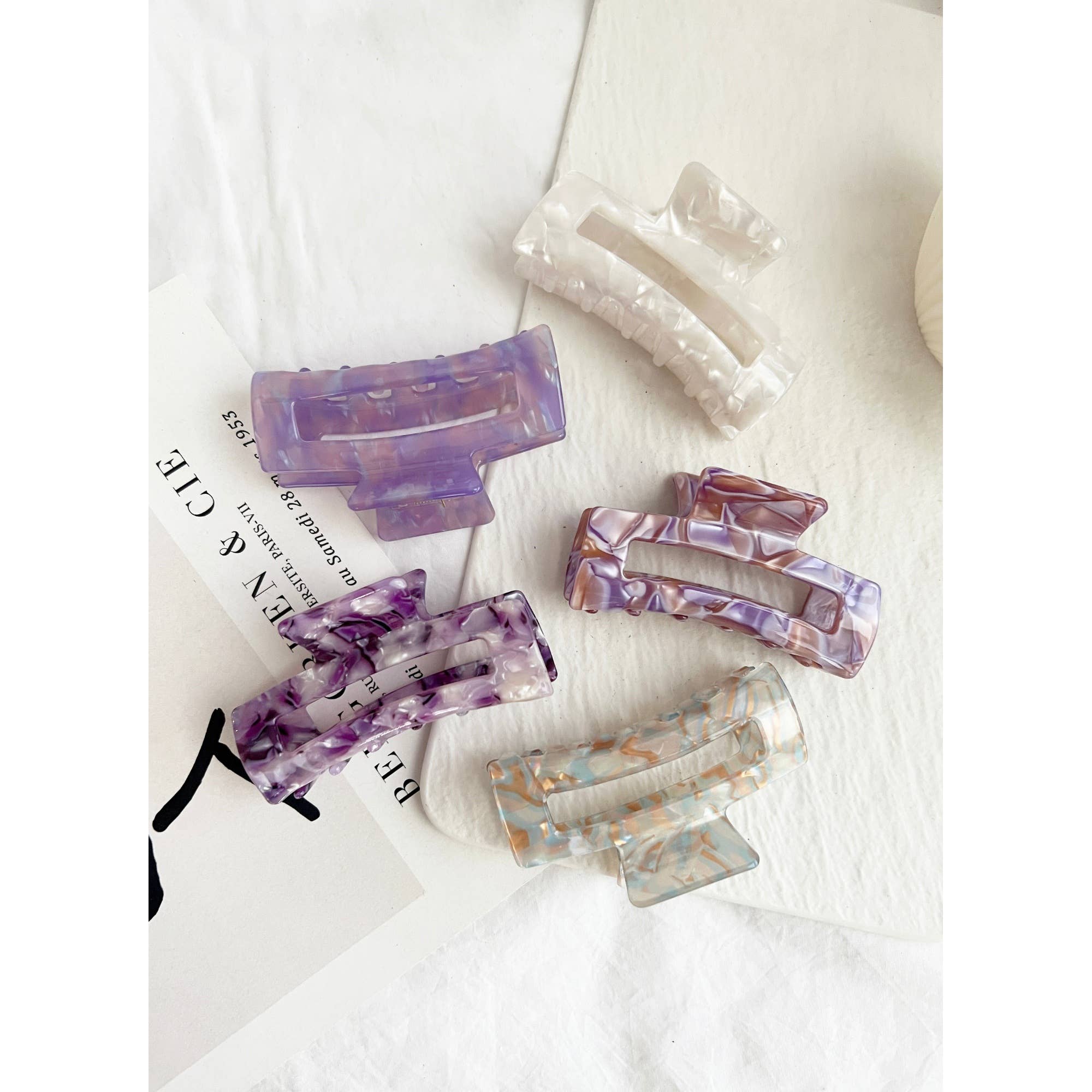 LoveLina - Vente Pince à cheveux – femme - Pinces à cheveux en acétate de taille normale - Allie Assorted6