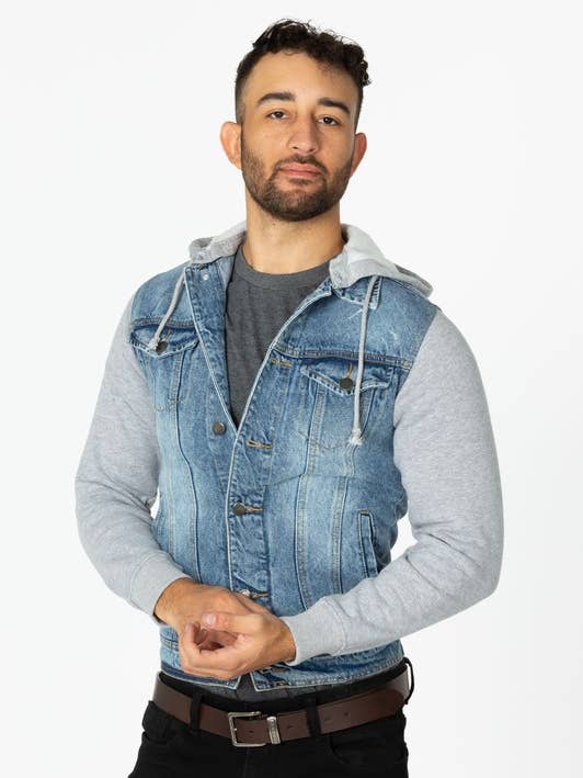 LDJ-005 Herren Kapuzenpullover Jeansjacke für den Großhandel von patrol jeans