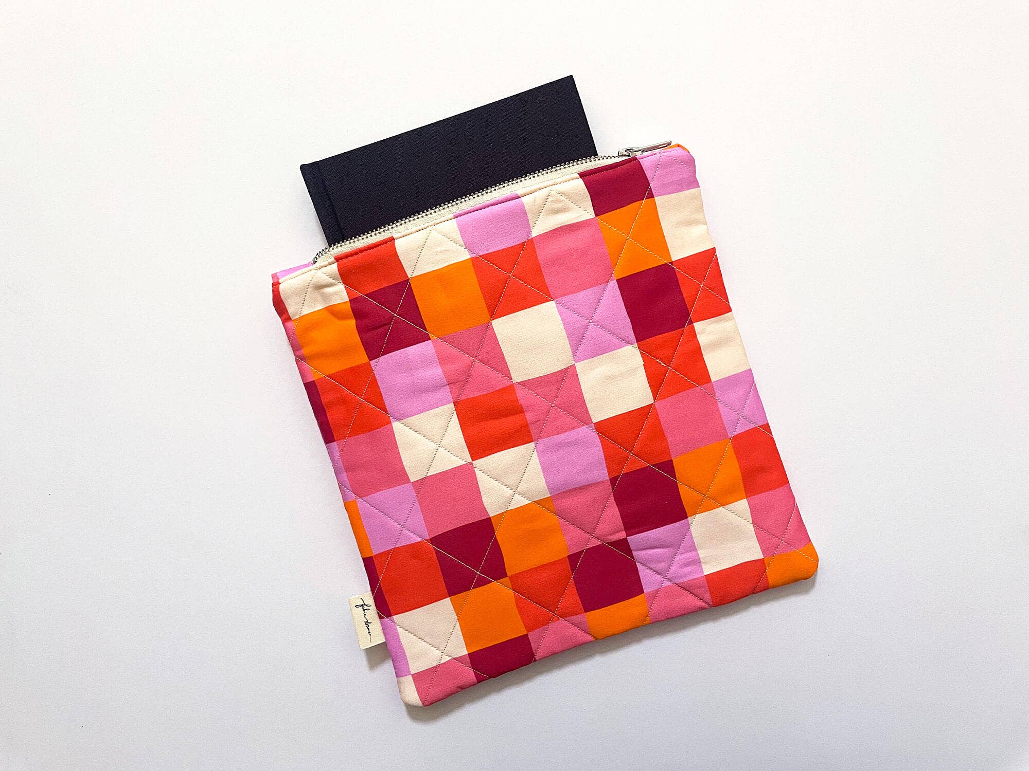 Fabric Drawer - Wholesale Book Cover - Handmade Quilted Book Sleeve – Picnic (Red)2