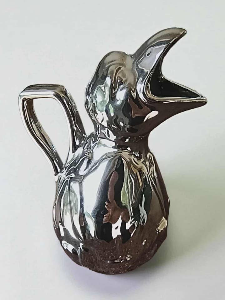 Jarro Pássaro Prateado Art Déco – Cerâmica Cromada por atacado de Art Déco Style