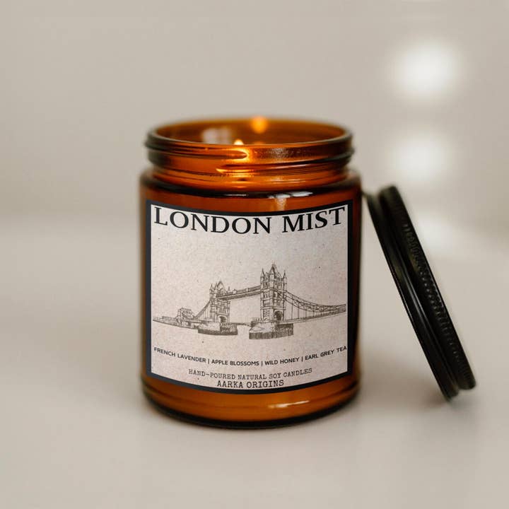 AARKA ORIGINS - Wholesale Jar/Filled Candle - London Mist Soy Candle – Lavender + Apple Blossom + Earl Grey