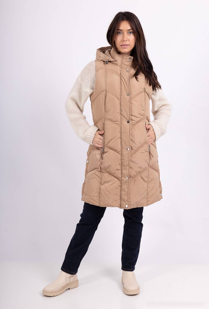 Saturne Paris - BIG SIZE EXCLUSIVE - Wholesale Outerwear Vest - Women's - Quilted Sleeveless Puffer Vest - Plus Size TG5824