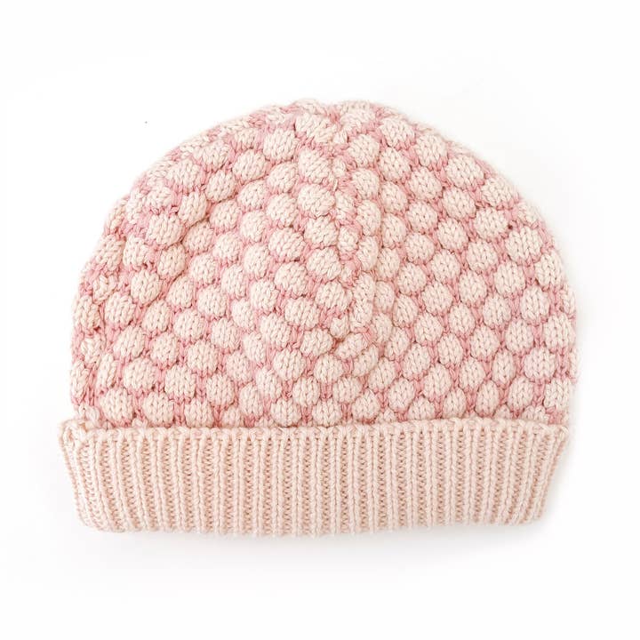 Honeycomb Knitted Beanie - CREAM/DUSTY PINK and other Purchase Wholesale super bulky crochet beanie pattern. Free Returns & Net 60 Terms on Faire trending on Faire.