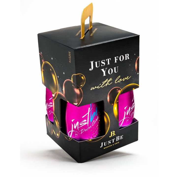 Justbe modern wine drinks - Wholesale Non-Alcoholic Aperitif/Mocktail - JustBe Rosé Davina Geiss 🆓 alcohol-free - Gift box in black