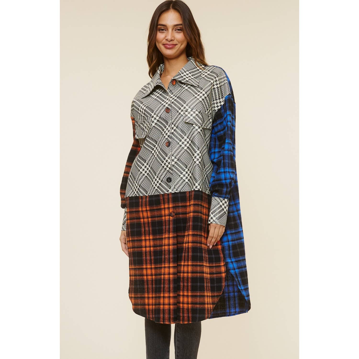 MULTI Giacca a quadri in tessuto misto in vendita all'ingrosso su Faire3