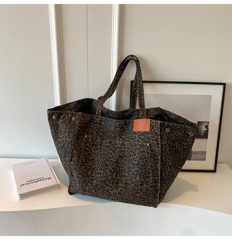 Dipped Shop - Wholesale Tote Bag - Women's - Leopard Print Large Capacity Tote Bag Shoulder Bag DPB16250