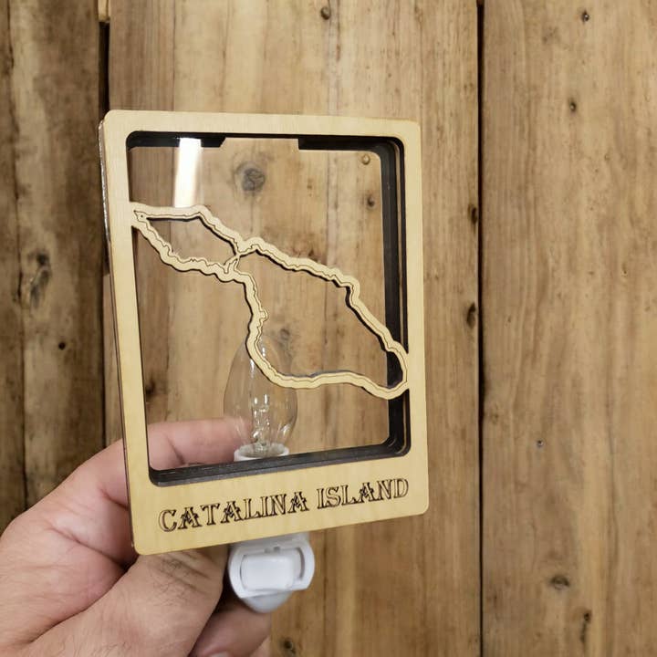 Sea Glass Displays - Wholesale Night Light - Catalina Island Beach Glass Shadowbox Nightlight With Switch