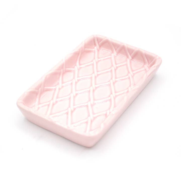 Pink Textured Soap Dish for wholesale by 8 Oak Lane