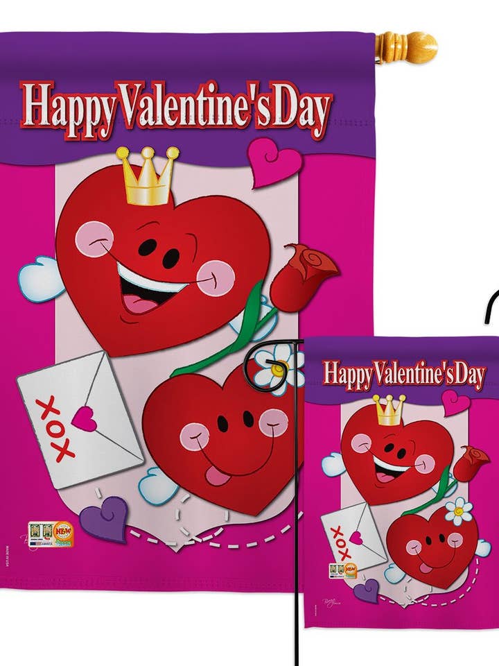 Happy Valentine's Day Springtime Valentine Decor Flag for wholesale by Two Group Flag Co