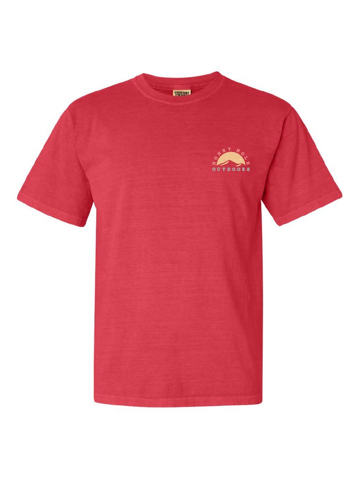 Honey Hole Outdoors - Wholesale Screen Printed T-Shirt - Unisex - Short Sleeve - Circle Mountain - Watermelon