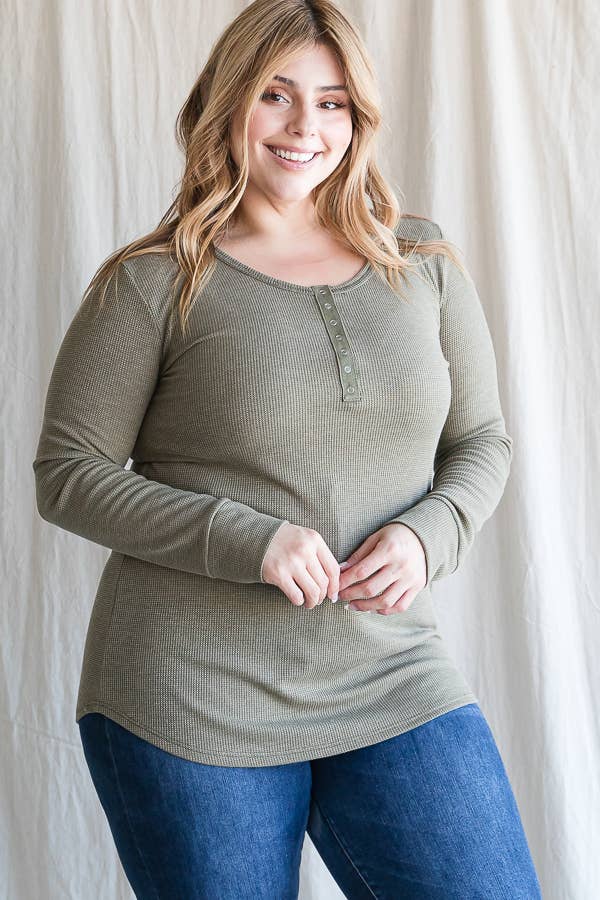 7th Ray - Vente Tunique – femme - [GRANDE TAILLE] Haut Tunique à Manches Longues avec Boutons-Pression T4275XL15