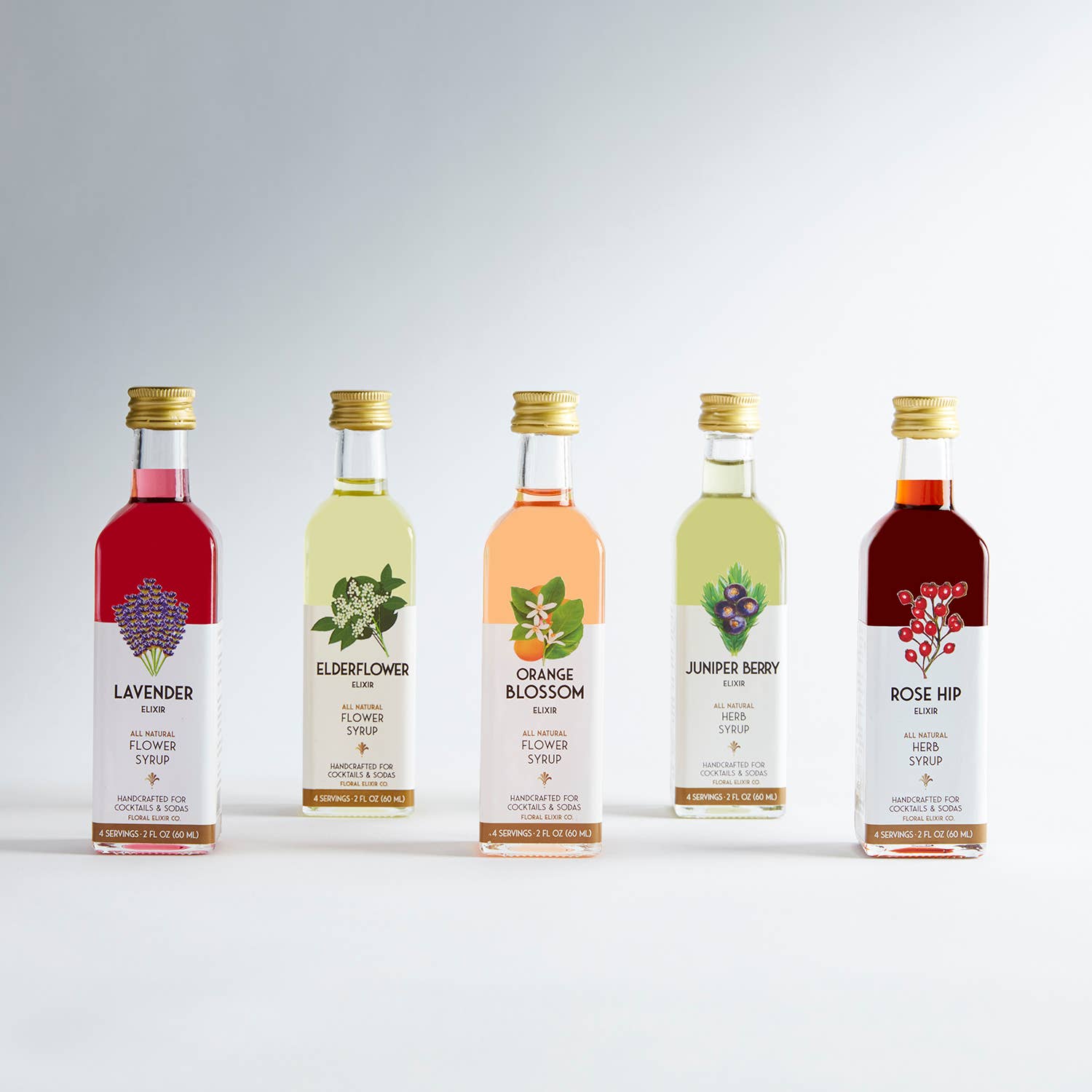 Floral Elixir Co. - Wholesale Cocktail Mix/Syrup - Holiday Cheers Cocktail Kit. 5-Pack Flower Syrups.1